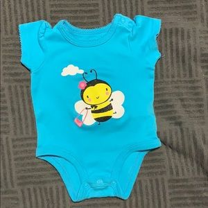 Blue Onesie with Sparkling Bumblebee